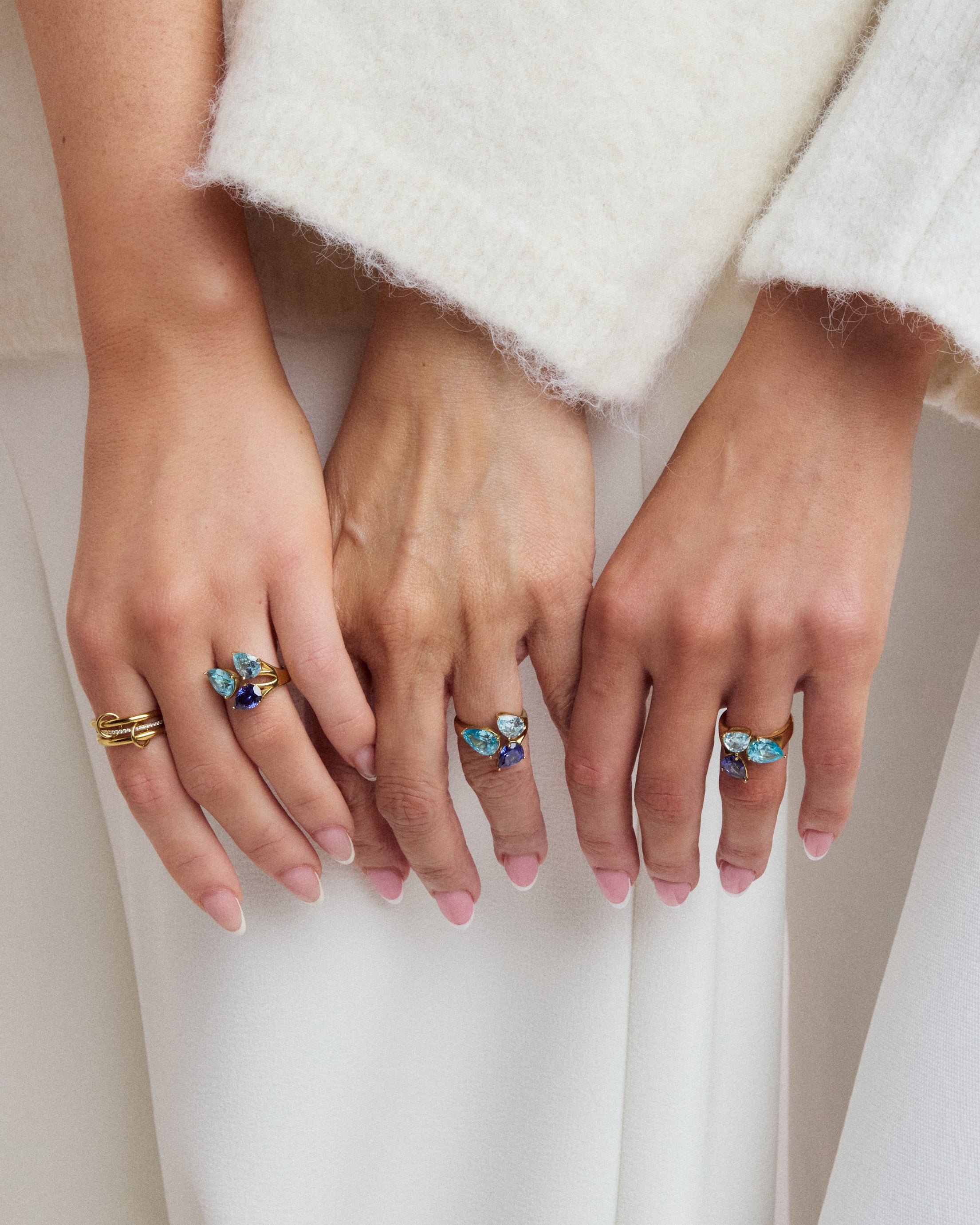 Aurora birthstone ring styled in gold